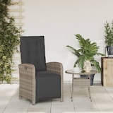 thumbnail of vidaXL Gartensessel mit Fußteil Verstellbar Grau Poly Rattan