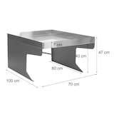 thumbnail of XL robotmaaiergarage met plantenbak HWC-G60, overkapping voor grasmaaier, metaal 47x70x100cm ~ roestvrij staal, antraciet