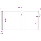 thumbnail of vidaXL Ausziehbares Seitenmarkise Grau 500 x 100 cm Polyester