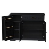 thumbnail of Sideboard Schwarz 84x107x40 cm mit 3 Türen und 1 Schublade, verstellbaren Einlegeböden, Metallgriffen, modernes skandinavisches Design