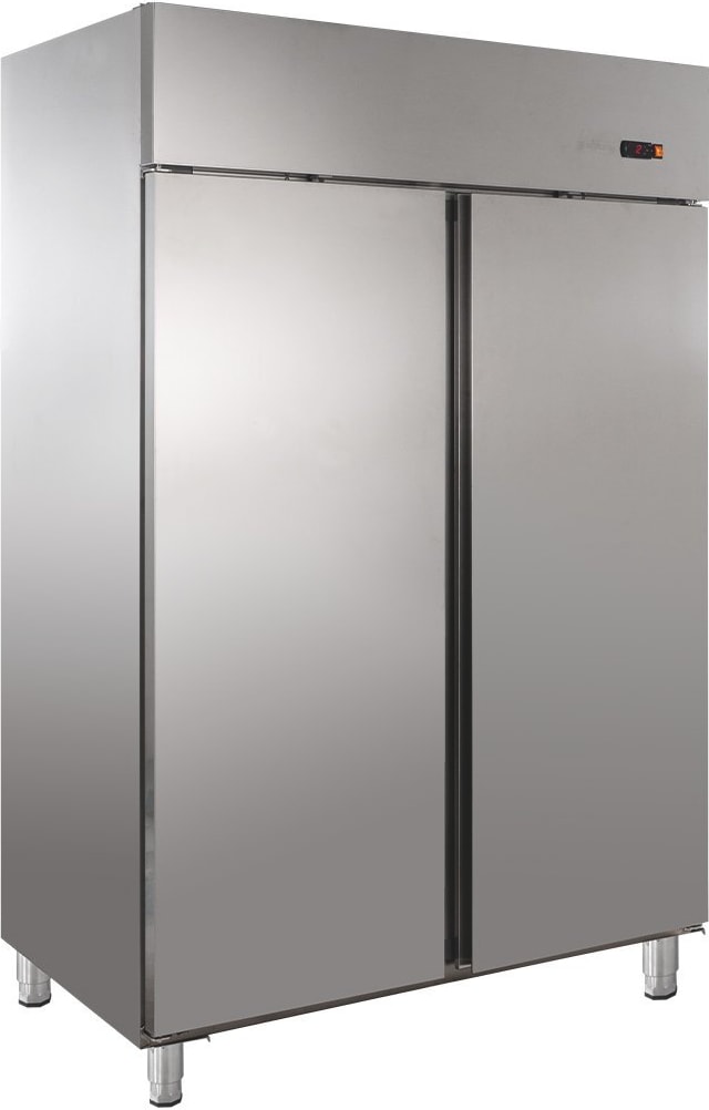 GastroHero Tiefkühlschrank TKS-PROFI1400N | 1168 Liter | Edelstahl | GN 2/1 | Umluftkühlung | Digitalthermostat | 2 Türen | Profi Gewerbe Tiefkühler
