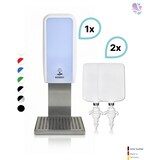 thumbnail of SET: Desinfektionsspender SENSOR Cosmos (berührungslos) +2x1L Händedesinfektion+Edelstahlhalterung mit Auffangschale Wandmontage