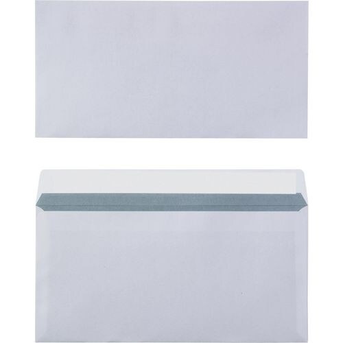 Viking Briefumschläge Ohne Fenster DL 220 (B) x 110 (H) mm Abziehstreifen Weiß 80 g/m² 1000 Stück