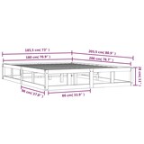 thumbnail of vidaXL Bedframe massief hout zwart 180x200 cm