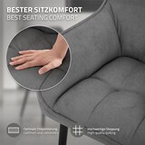 thumbnail of ML-Design – Esszimmerstühle 6er Set – Dunkelgrau Frotteestoff | dick gepolstert, Armlehnen, Metallbeine, ergonomisch