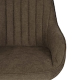 thumbnail of Cadeira de escritório HWC-J62, cadeira giratória cadeira de secretária poltrona, tecido/têxtil com apoio de braços ~ castanho