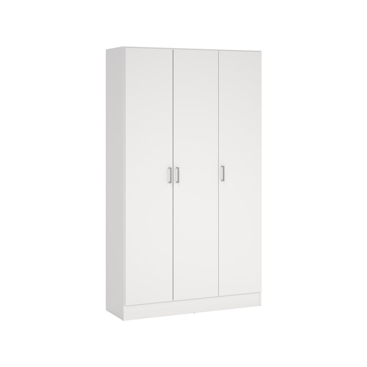 Dmora Armadio multiuso Beaumont, Mobile ausiliario a 3 ante, Guardaroba portascarpe, Guardaroba portascope, 109x37h180 cm, Bianco