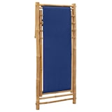 thumbnail of vidaXL Liegestuhl Bambus und Canvas Marineblau
