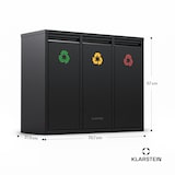 thumbnail of Ordnungshüter 3 Mülleimer 45 Liter 3 Eimer Recycling Wandinstallation Schwarz