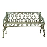 thumbnail of Biscottini Garten-Balkonbank - Außenbank 130x47x79 cm - Gartensofa für draußen - Bank aus Gusseisen - Grünes Gartensofa