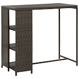thumbnail of vidaXL Bartisch mit Regal Braun 120x60x110 cm Poly Rattan
