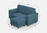 thumbnail of Mittleres 2-Sitzer-Sofa Marrak (zwei 70-cm-Sitze) + Pouf, Außenmaße L.168 T.145, Avio-Farbe