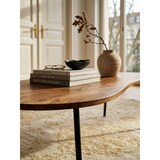 thumbnail of Design Couchtisch WL5.617 122x36x63 cm Sheesham mit Metallbeinen Schwarz, Nierentisch Massivholz, Holztisch Tischbeine Metall, Cooler