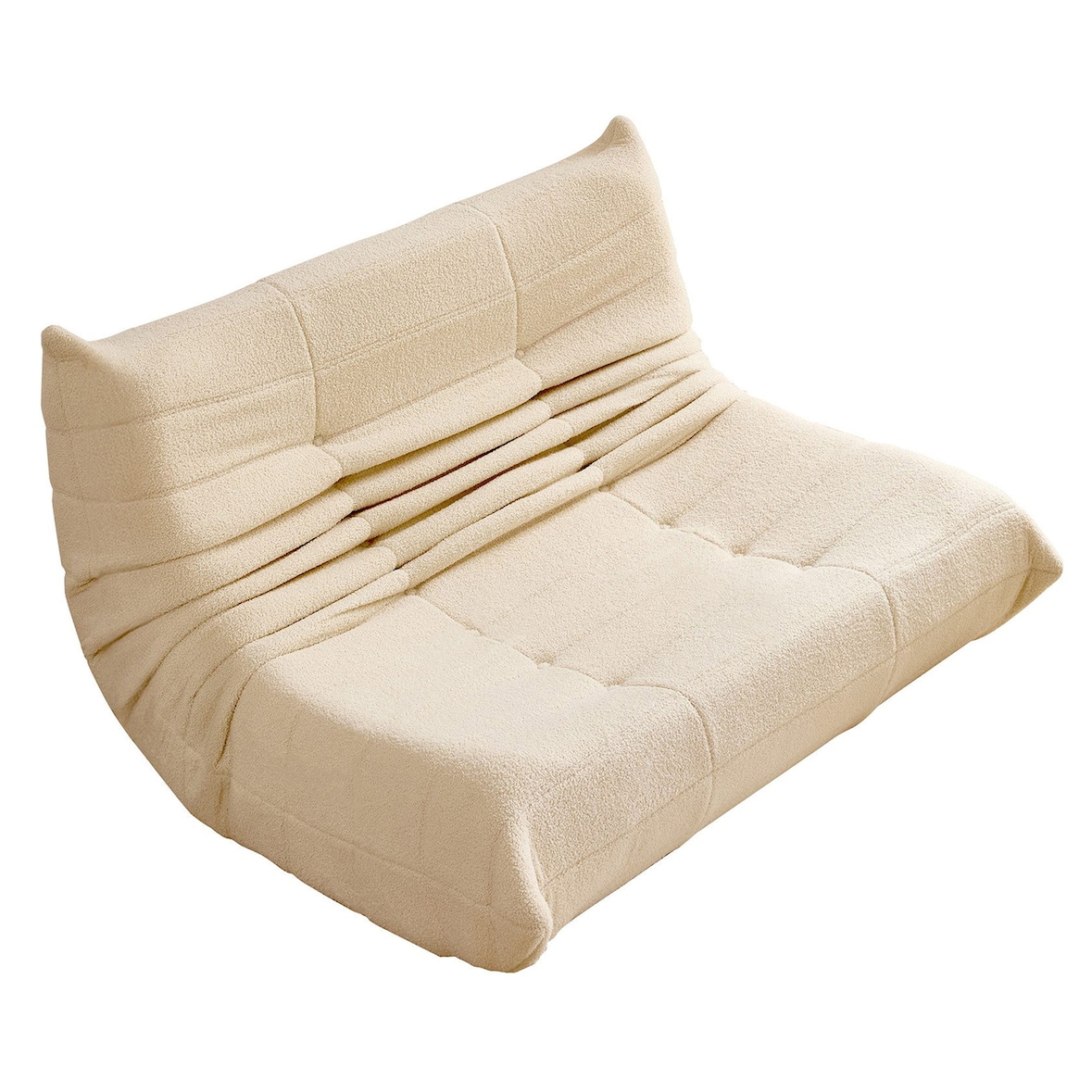 Lounge-Sofa Teddysamt Beige 149x114x82 cm, leichte Konstruktion mit ergonomischer Form und Schaumstoffpolsterung