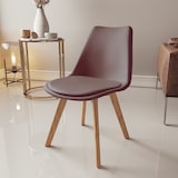 thumbnail of Set Di 4 Sedie Per Sala Da Pranzo Ufficio Con Gambe Faggio Legno Massello Massiccio Stile Nordico Scandinavo Seduta Imbottita Soggiorno Sala Tortora
