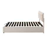 thumbnail of Merax Hydraulisches Polsterbett 180x200 Stauraumbett Doppelbett aus Samt mit Höhenverstellbares Kopfteil & 2 Schubladen & Lattenrost Beige