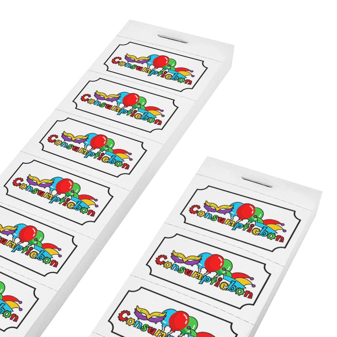 CombiCraft Consumptiebonnen met carnaval thema 10 per strip wit - per 1000 bonnen
