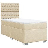 thumbnail of vidaXL Boxspringbett mit Matratze Creme 90x190 cm Stoff