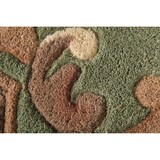 thumbnail of Traditioneller Wollteppich `Beauly` mit Handgeschnitzten Details. Farbe: Grün-Beige, 75x150 cm | Kadima Design