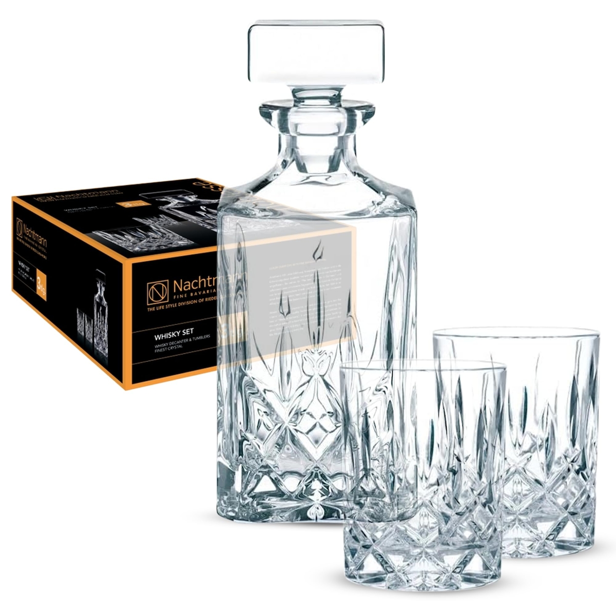 Nachtmann Noblesse Whisky Set 3-teilig - Karaffe mit 2 Tumbler