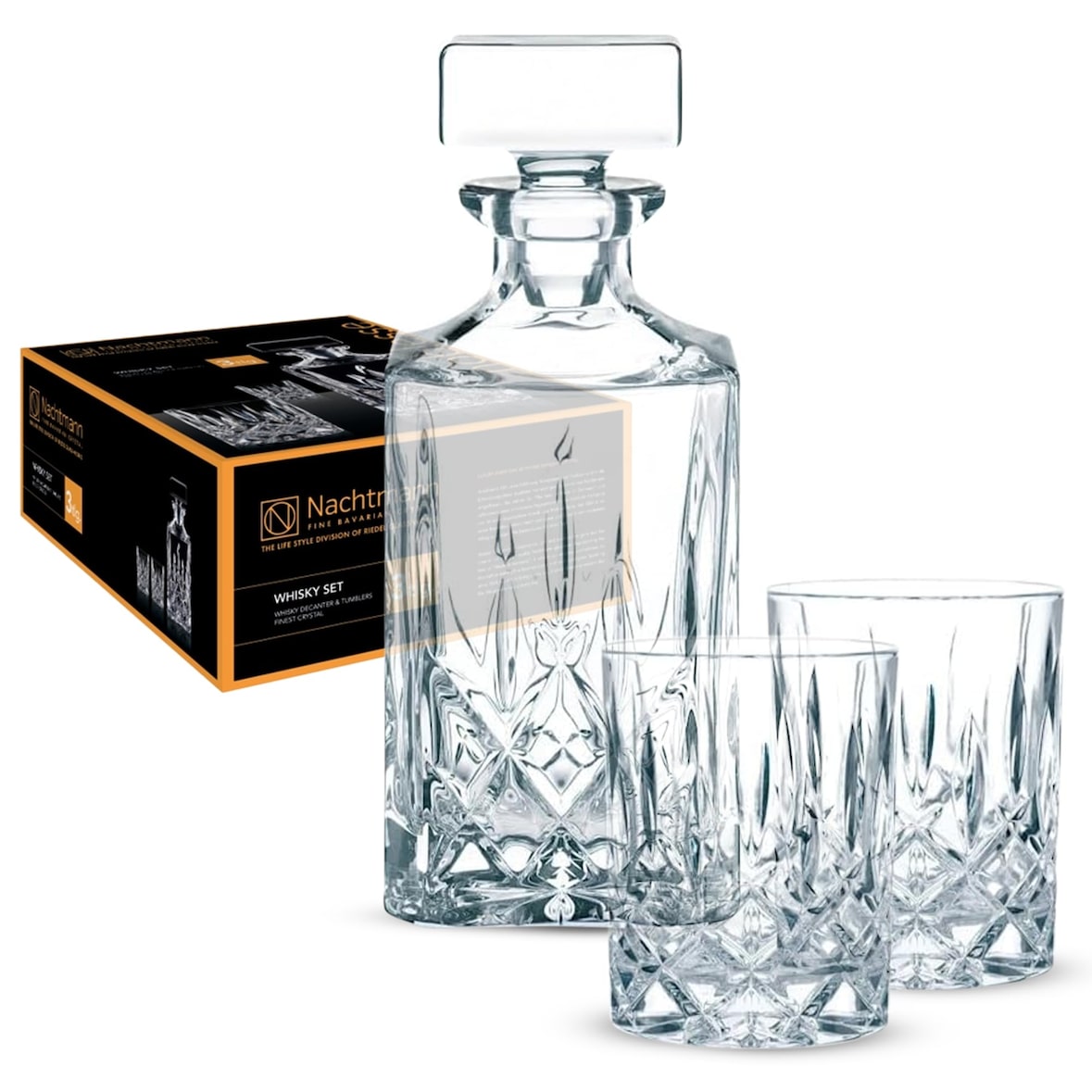 Nachtmann Noblesse Whisky Set 3-teilig - Karaffe mit 2 Tumbler