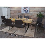 thumbnail of 6er-Set Konferenzstuhl Sammy | HxBxT 93x56x56cm | Sitzhöhe 47cm | Stahl | Braun | Besucherstuhl Freischwinger Lehnstuhl