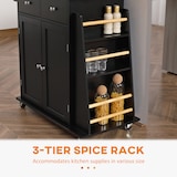 thumbnail of HOMCOM Carrello Cucina con Armadietto, 2 Cassetti e Portaspezie Nero