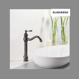 thumbnail of NALA | Grifo de baño alto cepillado negro Vintage Hotel Gastro | Retro de acero inoxidable premium para fregadero alto |Grifo mezclador 2 conexiones