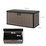 thumbnail of COSTWAY Tuinkist 378 L, waterdicht, voor in de tuin, met afsluitbaar deksel, voor kussens en tuingereedschap