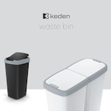 thumbnail of Keden Compact Q duo Mülleimer 45L mit 2 unabhängigen Deckeln in Schwarz und Braun