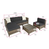 thumbnail of tectake Conjunto de descanso de ratán con estructura de aluminio, incluyendo fundas en 2 colores  Natural
