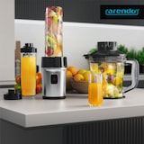 thumbnail of Arendo Standmixer 700 W, Edelstahl Mixer & Zerkleinerer 1,2L 2IN1 inkl. 2x Mixbehälter je 0,57L