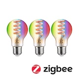 thumbnail of Paulmann Filament 230 V Smart Home Zigbee 3.0 Ampoule LED E27  3x470lm 3x6,3W RGBW+ gradable Doré 29163