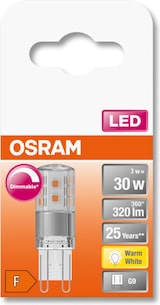 thumbnail of OSRAM LED SUPERSTAR PIN 30 (300°) BOX K DIM Warmweiß SMD Klar G9 Stiftsockellampe, 607286