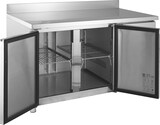 thumbnail of GastroHero Kühltisch Edelstahl GN 1/1 mit Aufkantung 2-türig Umluftkühlung -2 °C bis +8 °C 230 V Profi Gastronomie Kühltisch 1360x700x850 mm
