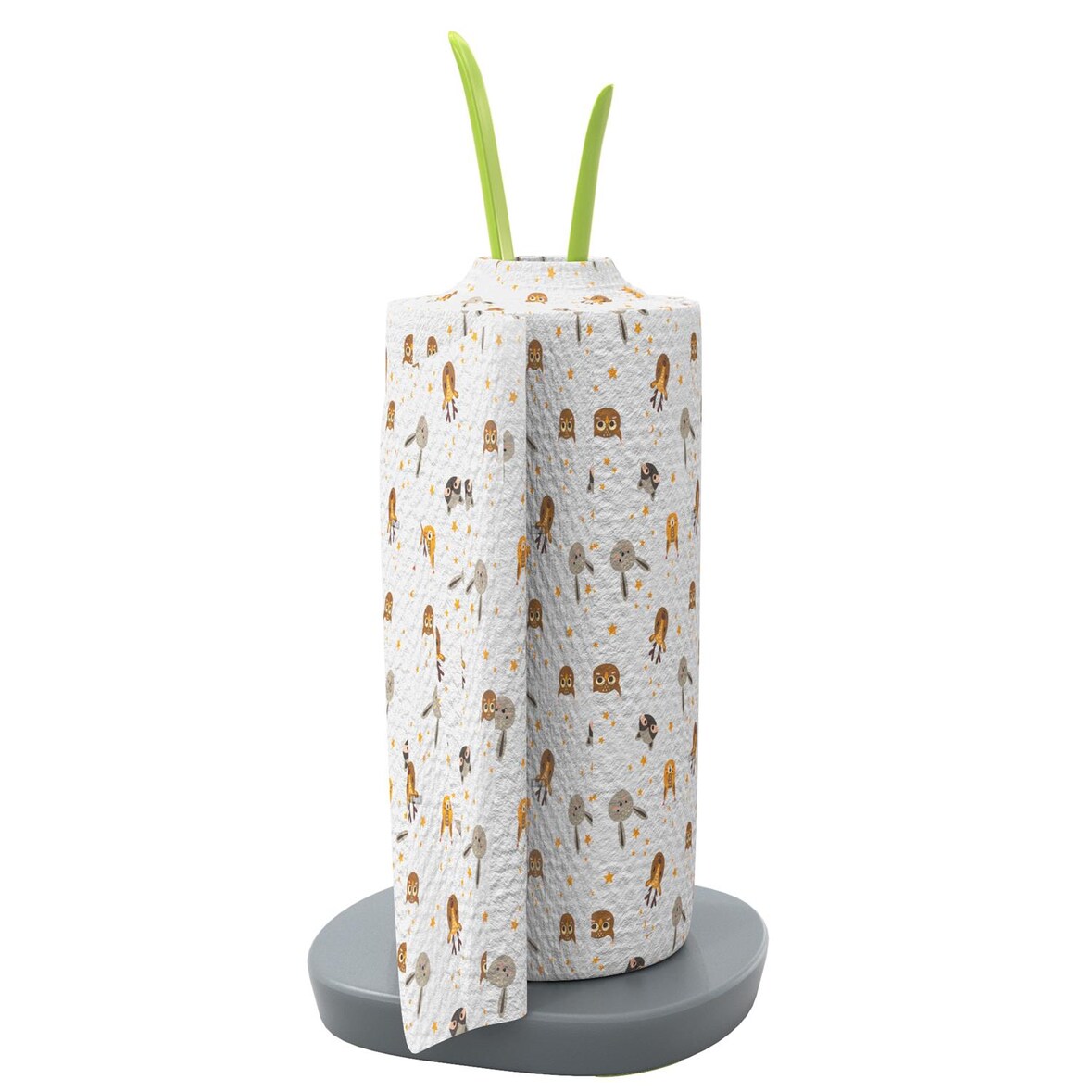 Intirilife Halterung für Küchenrollen in Blatt-Optik - Küchenrollenständer, freistehend, rutschfest, 32.5 cm