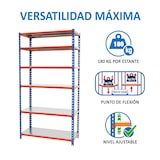 thumbnail of SimonRack Metallregal, 2500x800x300 mm, 6 Ebenen, Metallboden, 180 kg Biegepunkt, Blau/Orange/Verzinkt - Simonclick
