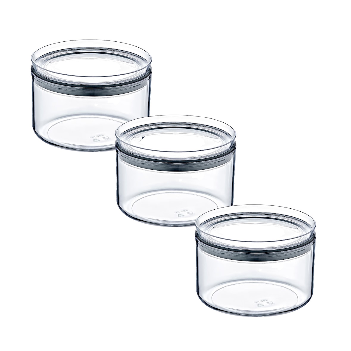 Pack 3 Recipientes Herméticos para Alimentos Pequeño Redondo Ø10.5x7.5cm 7house