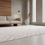 thumbnail of Teppich Kurzflor Geometrisch Modern Waschbar Strapazierfähig Esszimmer Flur OEKO-TEX Pink 240x340 cm Gekettelt – INN von Kadima Design