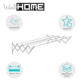 thumbnail of WellHome - Stendibiancheria da parete estensibile in metallo 60 cm x 3 m