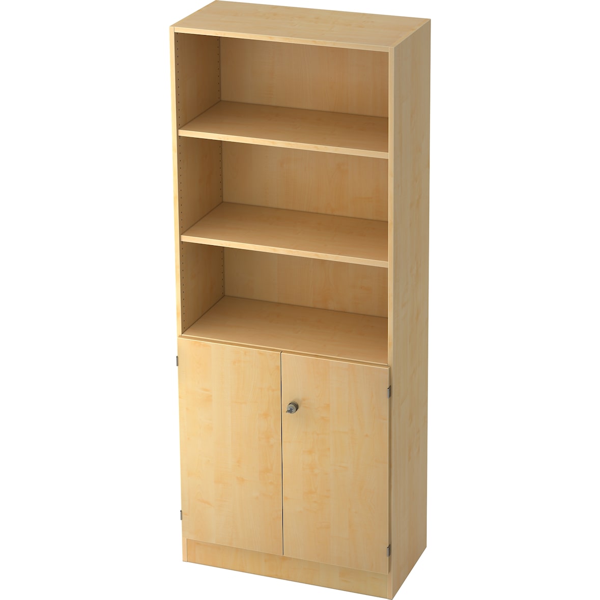bümö office Regal-Aktenschrank abschließbar, Büroschrank groß aus FSC-Holz, 80cm breit in Ahorn - abschließbarer Schrank, Büroschrank abschließbar,
