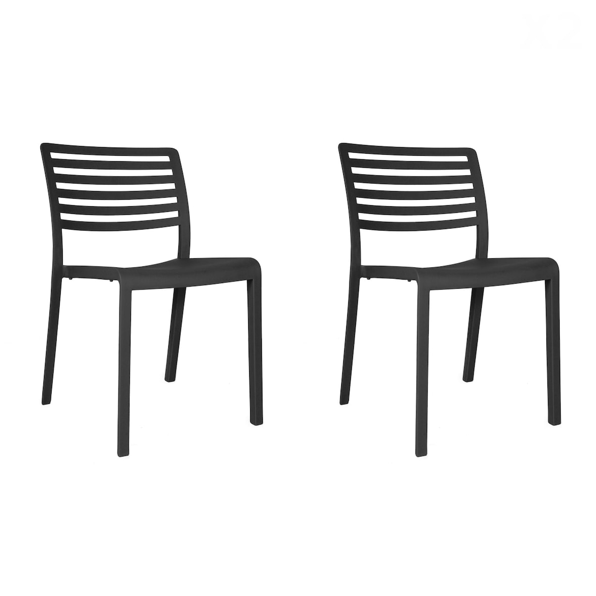 Resol LAMA Cadeira Interior, Exterior Set 2 Cinza Escuro
