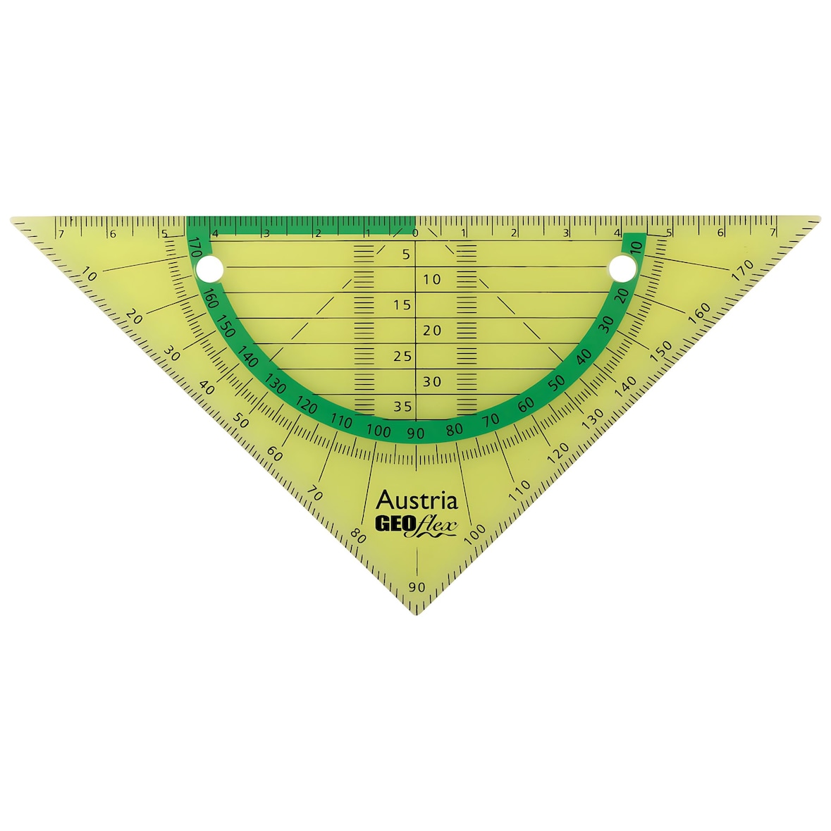 Aristo Flex Geometrie Dreieck 16 cm biegsam, Hypotenuse 16 cm, neongrün