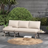 thumbnail of Merax Outdoor Lounge 3-Sitzer-Sofa, verzinkter Eisen, 5-stufig verstellbare Neigung (bis 55°) & Seitenablage, Beige