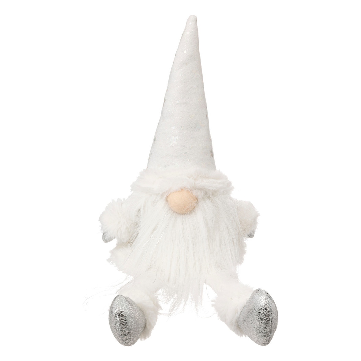 Déco de Noël Gnome blanc assis H 46 cm