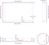 thumbnail of Helloshop26 - Set aus 2 schwarzen U-förmigen Couchtischbeinen 70 x 42 cm mit verstellbaren Nivellierfüßen modernes Design aus 02_0057404