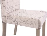 thumbnail of CHEFGASTRO 2er-Set Esszimmerstuhl klassisch und zeitlos HxBxT 90x43x56cm Sitzhöhe 45cm Küchenstuhl Textil mit Schriftzug Beine Struktur - Eiche Creme