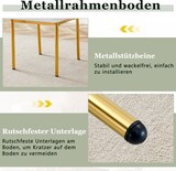 thumbnail of Esszimmerstühle 4er-Set aus Metall und PU-Leder in Weiß-Gold, Höhe 93 cm, mit Polsterung
