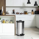 thumbnail of Abfallsammler / Mülleimer CLEAN X 40L Stahl mit integrierter Pressvorrichtung silber hjh OFFICE