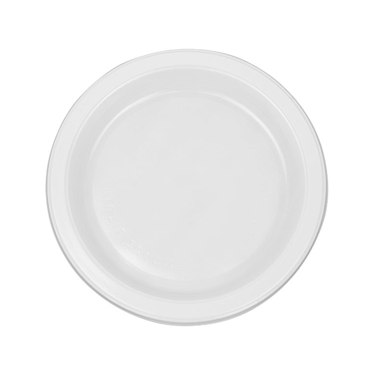 MONOUSO - Prato Raso Reutilizável Económico PS Branco Ø16,5cm (25 Uds)